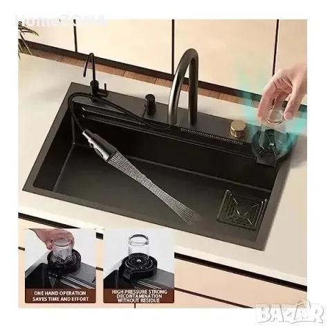 Мивка за кухня Spark 6A, водопад и Smart смесител, снимка 2 - Мивки - 49445936