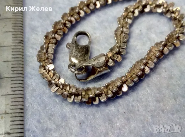 СТИЛНА ВИНТИДЖ АРТ СРЕБЪРНА ГРИВНА СРЕБРО 925 ДИЗАЙНЕРСКА КРАСИВА ПЛЕТКА 14939, снимка 7 - Гривни - 49916719