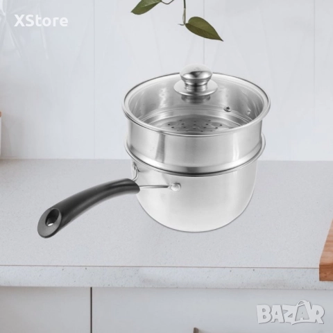 Многофункционална тенджера касерола от неръждаема стомана "Готвене на пара добавка в комплекта ", снимка 6 - Съдове за готвене - 52497883
