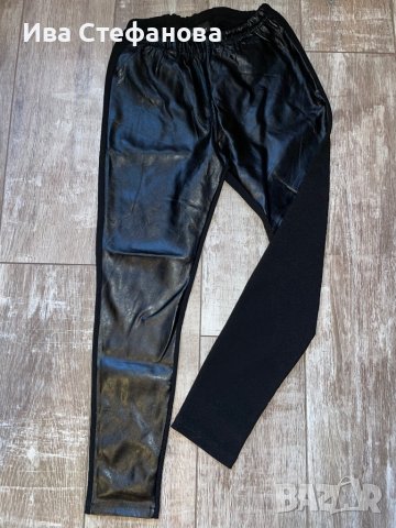 Нов черен еластичен  кожен клин с комбинация  еластично трико  , снимка 3 - Клинове - 35787512