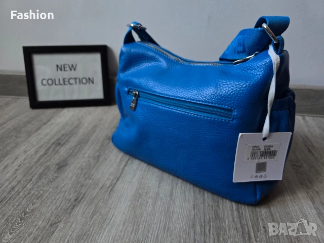 Нова дамска чанта в син цвят с дръжка от плат на намаление, снимка 5 - Чанти - 53205228