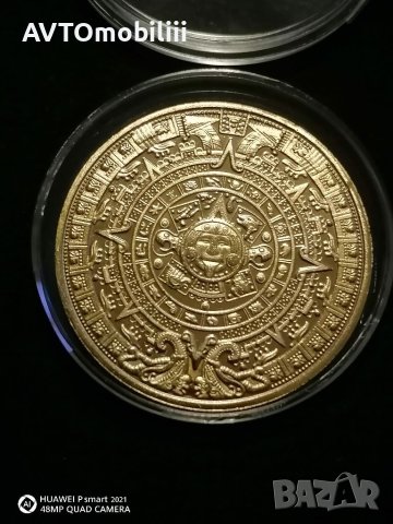 Позлатен с 24 карата злато плакет мат гланц календар на маите не магнитен 
