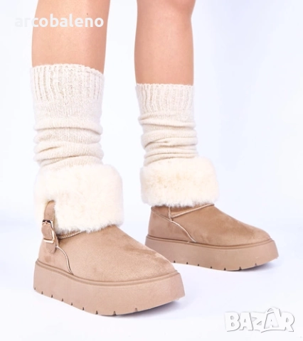 Дамски снежни боти с кожена облицовка Krissy, снимка 3 - Дамски боти - 52618762