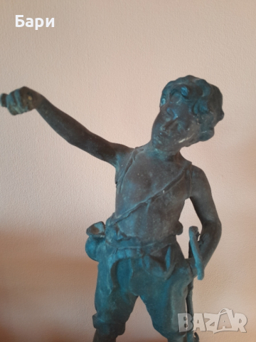 Стара авторска бронзова фигура,статуетка, снимка 3 - Колекции - 44873008