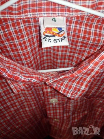 Детска червена риза каре, размер 4 години, снимка 3 - Детски ризи - 26815926