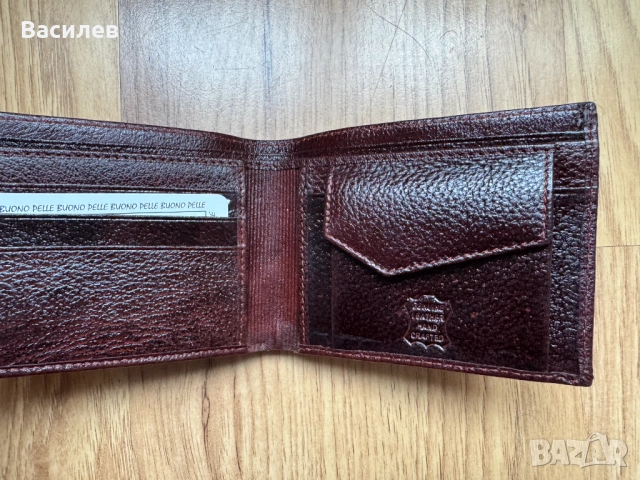 Buono Pelle нов мъжки портфейл портмоне естествена кожа с кутия внос Англия, снимка 7 - Портфейли, портмонета - 43771944