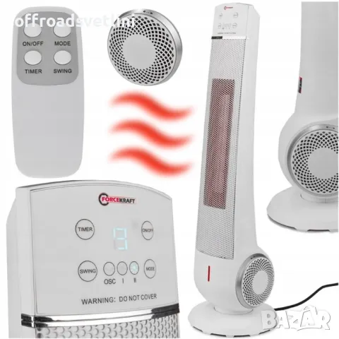 Вентилаторна печка FORCEKRAFT 2200W с керамичен нагревател и дисплей