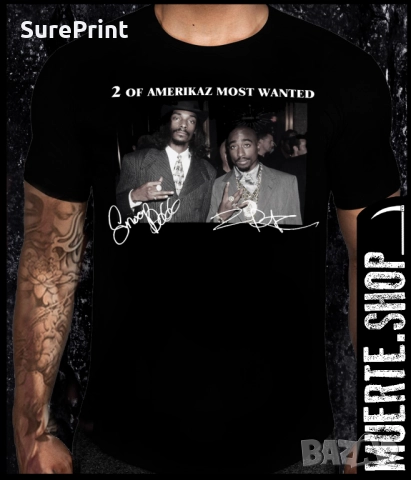 Черна тениска с щампа 2 OF AMERICAS MOST WANTED