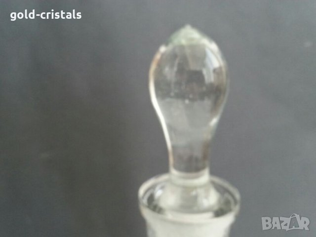 Кристална гарафа с метални елементи, снимка 3 - Антикварни и старинни предмети - 23121512