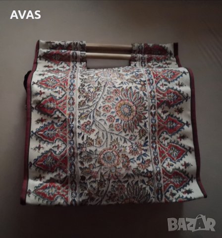 Нова персийска плетена канапена чанта с дървени дръжки плажна чанта голяма ежедневна чанта, снимка 5 - Чанти - 32986716