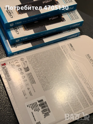 SSD 1TB Crucial T500 Pro DRAM PCl-e Gen4 m2, KINGSTON NV3 PC и PS5 памет, снимка 2 - Твърди дискове - 53055909