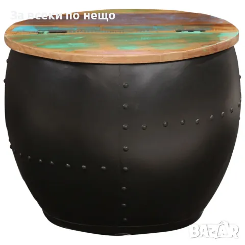 Маса за кафе, 53x43 см, регенерирано дърво масив, снимка 4 - Маси - 48482120