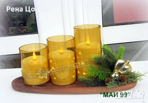 Коледен подарък свещник, снимка 4 - Коледни подаръци - 52659110