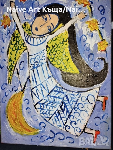 Картина платно маслени бои акрилни бои структурна паста размер ш. 22/ в.32