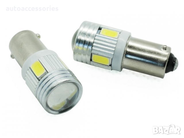3000051351 Комплект LED диодни габаритни крушки AMIO BA9xS H6W, снимка 2 - Аксесоари и консумативи - 28394839