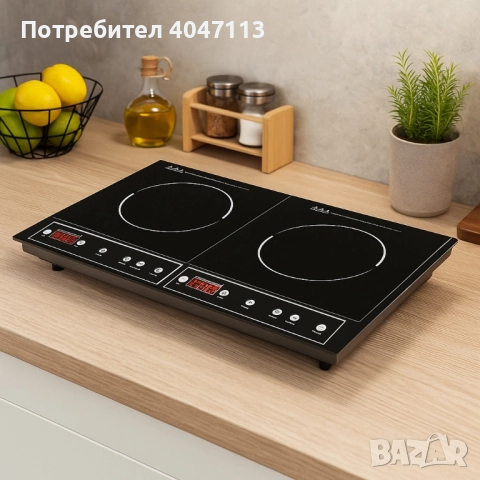 Двоен индукционен котлон Royalty Line RL-DIP4000.2 - 1400W+2000W, 80°C- 270°C, , снимка 4 - Котлони - 51697283