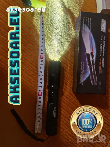 Висококачествен нов Мощен фенер с електрошок и лазер 288 Супер лек LED прожектор акумулаторен дългот, снимка 4 - Лед осветление - 48907303