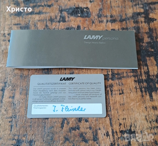 химикалка Lamy Persona twist титаниева с позлатени части, снимка 5 - Други ценни предмети - 36472539