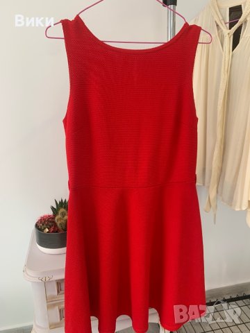 Червена рокля в размер L, снимка 8 - Рокли - 44086185