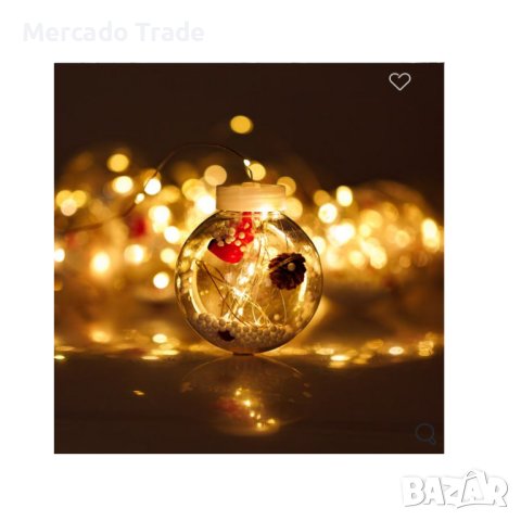 Декоративна LED завеса Mercado Trade, Дядо Коледа, 10 снежни топки, снимка 2 - Лед осветление - 43289116