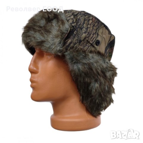 Зимна шапка ушанка - Dark forest camo, снимка 5 - Шапки - 43834002