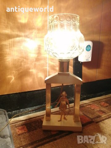 Стара Рядка ЛАМПА Момиченце Скача на Въже, Месинг, снимка 6 - Антикварни и старинни предмети - 33532893