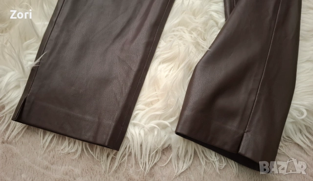 Кафяв кожен панталон размер 38 (М размер), снимка 4 - Панталони - 53444589