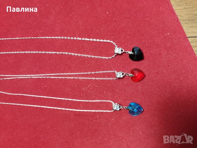 Синджир с кристална висулка сърце, снимка 2 - Колиета, медальони, синджири - 35380310