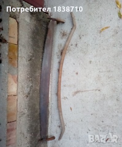 Стари предмети - трион-трупачка и кобилица, снимка 1