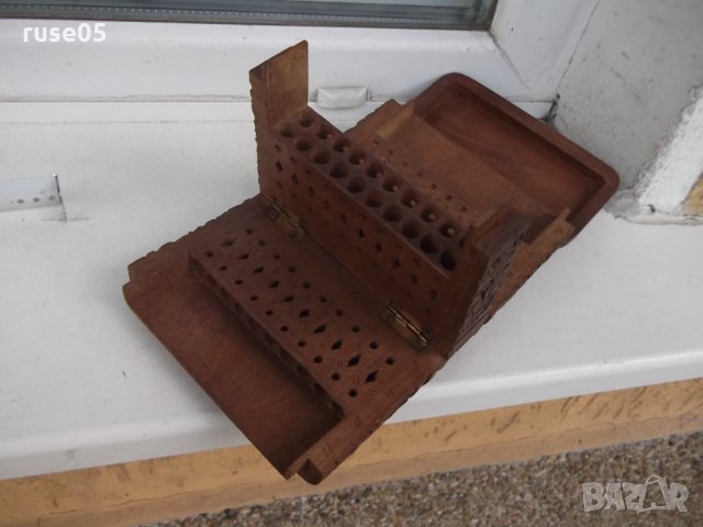 Кутия за цигари сгъваема от три части дървена резбована, снимка 6 - Други ценни предмети - 35573001