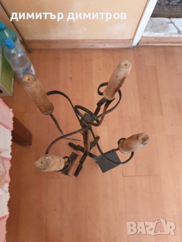 Прибори за камина 4 броя + стойка, снимка 4 - Други стоки за дома - 43360200