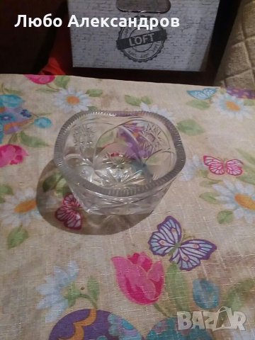 Кристална купа за ядки., снимка 2 - Сервизи - 35616570