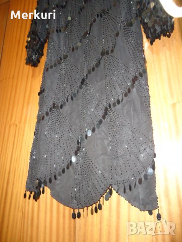 Дамска елегантна черна рокля с пайети, снимка 12 - Рокли - 27340614