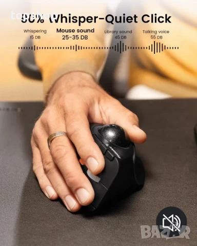 Вертикална безжична тракболна мишка ProtoArc, EM05 NL, Bluetooth ергономична, iPad, Mac, Windows, PC, снимка 2 - Клавиатури и мишки - 50559834