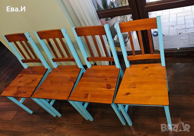 4бр дървени трапезни стола, снимка 4 - Столове - 43336631