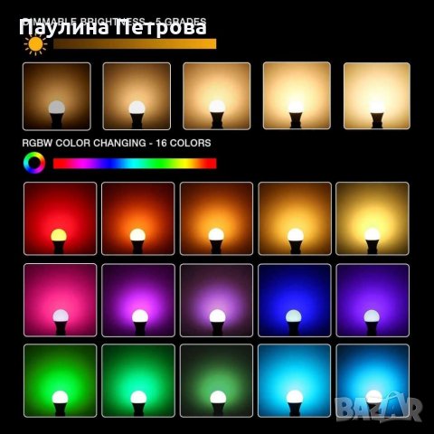 LED RGBW Цветна крушка с дистанционно  , снимка 10 - Крушки - 35404324