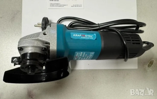 Ъглошлайф Kraft Royal, флекс, регулиране обороти, зелен, 220VAC, 125mm, к-т