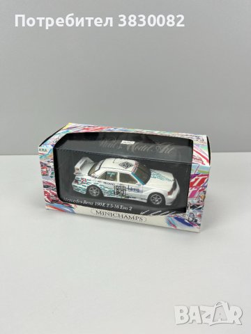 Mercedes Benz 190E Evo 2 метална количка макет 1:43 Minichamps