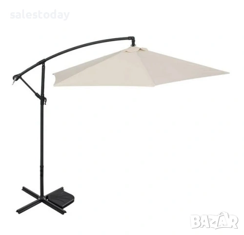 Градински чадър камбана – бежов, Ø3 м