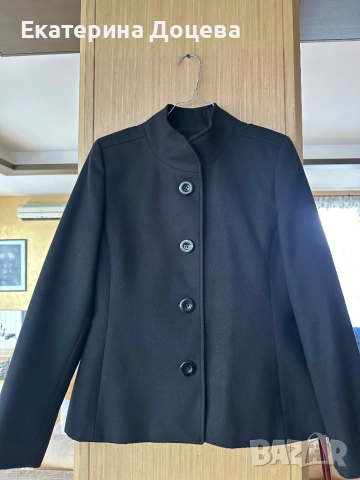 Черно вълнено сако Луксима, снимка 3 - Сака - 52059484