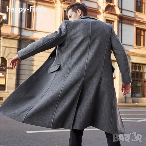 топ стил Мъжко палто, висококачествен вълнен плат XL 54, снимка 1