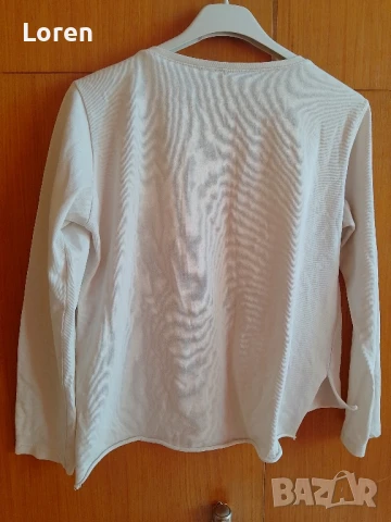 Подарявам!Дамска блузка с фламингота и перлички, снимка 3 - Блузи с дълъг ръкав и пуловери - 51386135