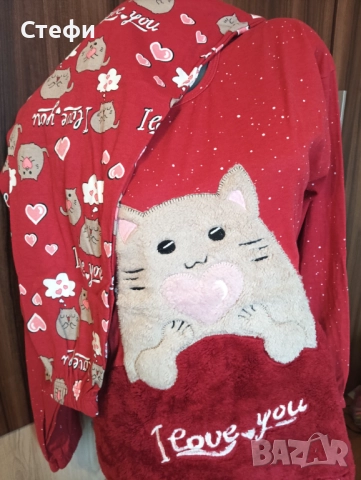 Дамска пижама с пухкаво коте XL и 2XL