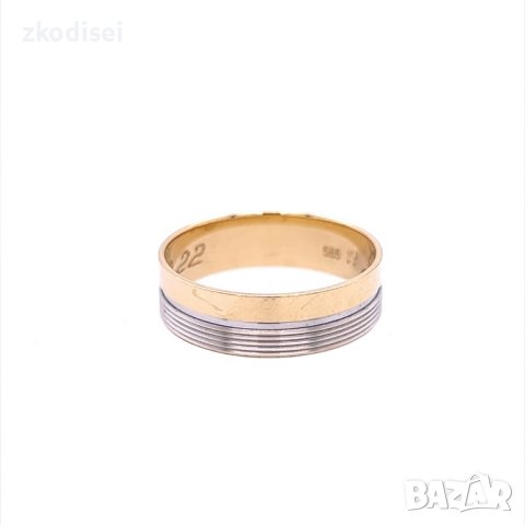 Златен пръстен брачна халка 3,40гр. размер:59 14кр. проба:585 модел:20568-1