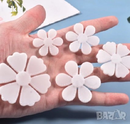 5 Едри цветя цвете силиконов молд форма фондан шоколад смола гипс, снимка 3 - Форми - 32844467