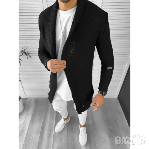 ТОП МОДЕЛ Удължена мъжка черна жилетка модел 2025г, снимка 3 - Спортни дрехи, екипи - 48052886