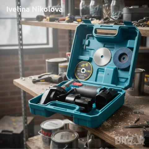 Мини ъглошлайф KraftRoyal 24V 6Ah с безчетков мотор и 2 батерии за бързо и прецизно рязане, снимка 6 - Ъглошлайфи - 53400130