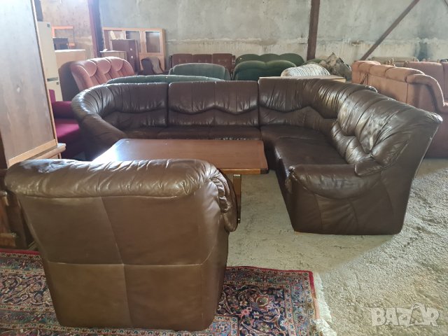 Ъглов кожен диван внос от Европа в Дивани и мека мебел в гр. Кърджали -  ID32799228 — Bazar.bg