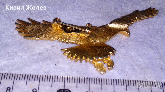 ВЕЛИЧЕСТВЕН ОРЕЛ СИМВОЛ на САЩ - СТИЛНА ПОЗЛАТЕНА ФИГУРАЛНА АРТ БРОШКА от БЛАГОРОДНА СТОМАНА 33130, снимка 4 - Други - 39062250