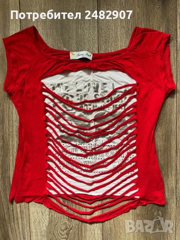 Ефектна дамска блуза с къс ръкав